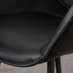 Chaise de salle à manger Balimo Cuir véritable / Métal - Noir