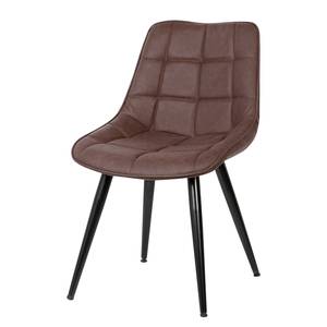 Chaises Ravani (lot de 2) Imitation cuir / Acier - Marron foncé