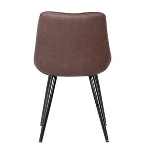 Gestoffeerde stoelen Doskie kunstleer/staal - Donkerbruin