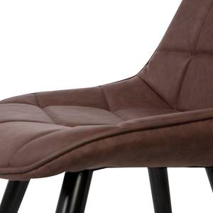 Chaises Ravani (lot de 2) Imitation cuir / Acier - Marron foncé