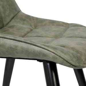 Chaises Ravani (lot de 2) Imitation cuir / Acier - Vert olive