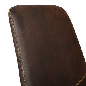 Gestoffeerde stoelen Ravani microvezel/staal - Microvezel Colby: Vintage donkerbruin