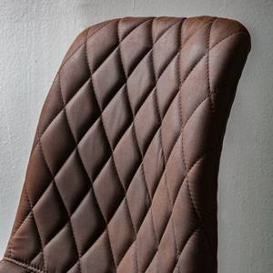 Chaise capitonnée Tervo microfibre / Acier - Microfibre Colby: Marron foncé vintage - Lot de 2