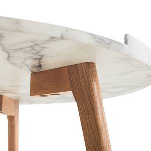 Table basse Barcelos Partiellement en chêne massif - Imitation marbre gris / Chêne
