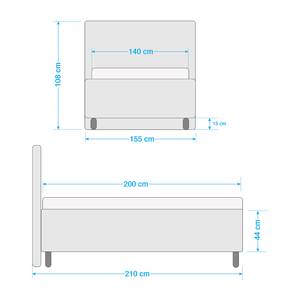 Gestoffeerd bed Ulven Lichtbruin - 140 x 200cm