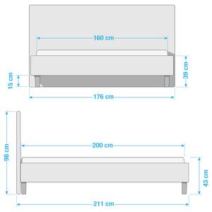 Gestoffeerd bed Torvik Lichtbruin - 160 x 200cm