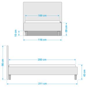 Lit capitonné Torvik Rose vieilli - 100 x 200cm