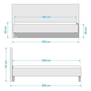 Gestoffeerd bed  Mosvik Kiezelkleurig - 180 x 200cm