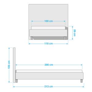 Gestoffeerd bed Skann Lichtbruin - 100 x 200cm