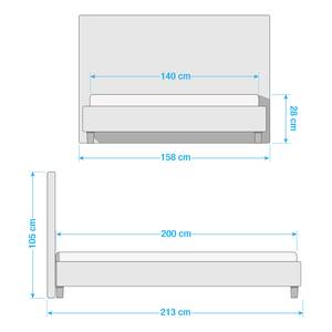 Gestoffeerd bed Skann Antraciet - 140 x 200cm