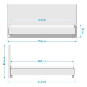 Gestoffeerd bed Skann Kiezelkleurig - 200 x 200cm