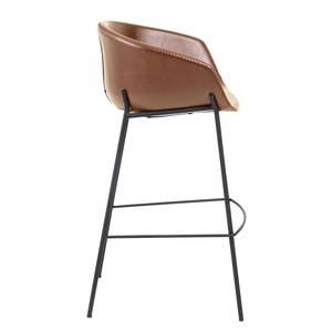 Chaise de bar Baxa III Imitation cuir / Acier - Marron / Noir