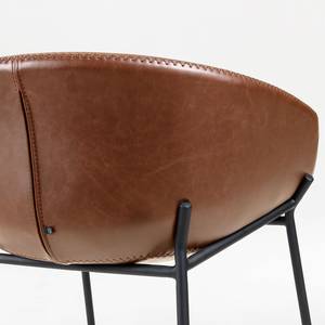 Chaise de bar Baxa III Imitation cuir / Acier - Marron / Noir