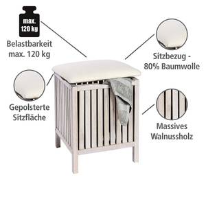 Wasmand Norway crèmekleurig/gekalkt massief walnotenhout