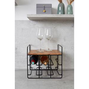 Range-bouteilles Loft I Bambou massif / Acier inoxydable - Bambou / Noir