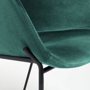 Chaises à accoudoirs Baxa II Velours / Acier - Noir - Vert