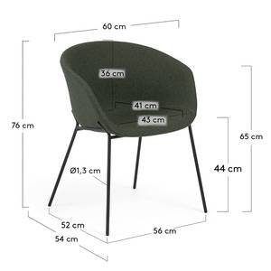 Chaises à accoudoirs Baxa I Feutre / Acier - Vert foncé