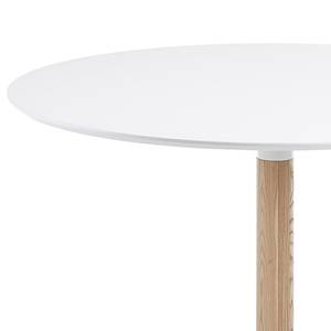 Eettafel Maud I deels massief essenhout/staal - essenhout/wit - Diameter: 110 cm