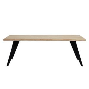 Eettafel Malling massief eikenhout/staal - zwart - Loogkleurig eikenhout - 180 x 100 cm