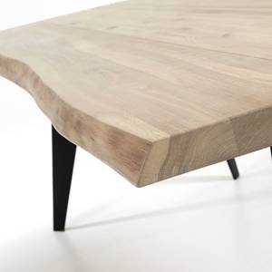 Eettafel Malling massief eikenhout/staal - zwart - Loogkleurig eikenhout - 180 x 100 cm