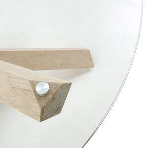 Table Lonta Verre / Chêne massif - Transparent / Chêne