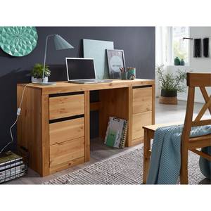 Bureau Woodcroft I Pin massif / Métal - Pin / Noir