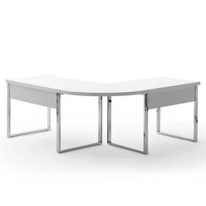 Bureau Paddington I Blanc brillant / Chrome