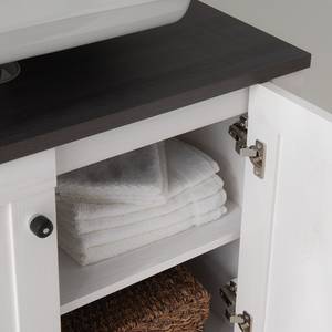 Set mobili da bagno Dodge II (2 pezzi) Decorazione in legno di larice bianco/decorazione pino