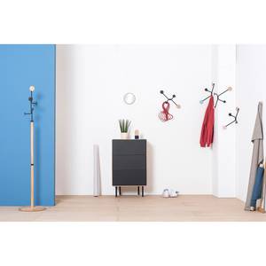 Eck-Wandgarderobe Hook I Stahl / Eiche massiv - Rosa