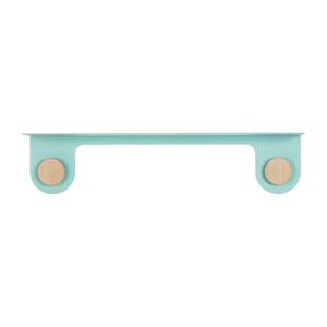 Wandregal Hook Stahl / Eiche massiv - Babyblau - Breite: 60 cm