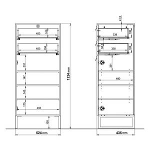 Kast Chino steengrijs/zwart