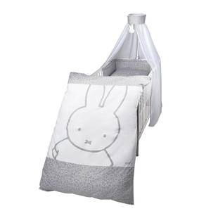 Kinderbettgarnitur Miffy Baumwollstoff - Grau / Weiß