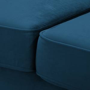 Bigsofa Solita Samt - Dunkelblau - Mit Hocker