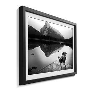 Tableau déco Lake View Tilleul massif - Noir / Blanc