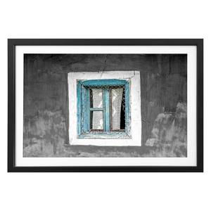 Afbeelding Old Window Massief lindehout - zwart/wit