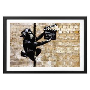 Tableau déco Banksy No. 13 Tilleul massif - Noir
