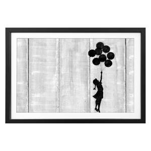 Afbeelding Banksy No. 3 Massief lindehout - zwart/wit