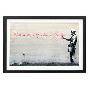 Tableau déco Banksy No. 17 Tilleul massif - Multicolore