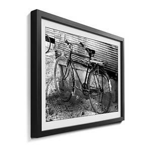 Tableau déco Old Bike Tilleul massif - Noir / Blanc