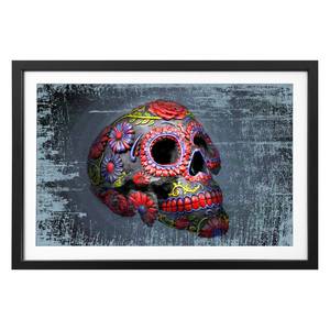 Tableau déco Smiling Suger Skull Tilleul massif - Multicolore