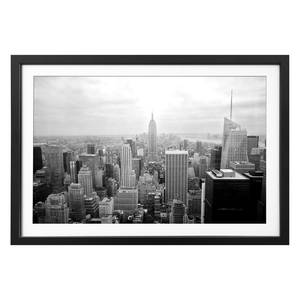 Tableau déco New York Retro Tilleul massif - Noir / Blanc