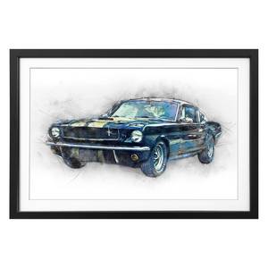 Tableau déco Black Mustang Tilleul massif - Multicolore