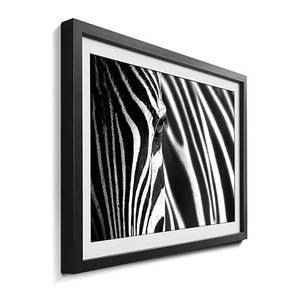 Tableau déco Animal Stripes Tilleul massif - Noir / Blanc
