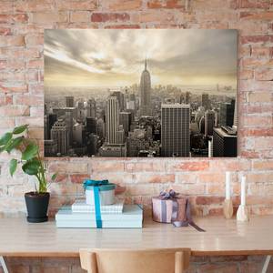 Tableau déco Manhattan Dawn I Toile / Épicéa massif - Multicolore - 90 x 60 cm