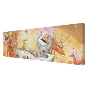 Tableau déco Un festin pour Wassili Toile / Épicéa massif - Multicolore - 90 x 60 cm