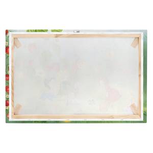 Tableau déco La fée des fraises III Toile / Épicéa massif - Multicolore - 90 x 60 cm