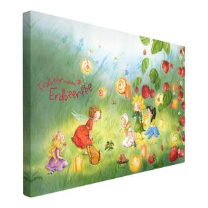 Bild Erdbeerinchen Erdbeerfee III Leinwand /  Massivholz Fichte - Mehrfarbig - 150 x 100 cm
