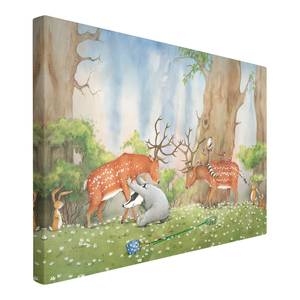 Afbeelding Wassili helpt Herten canvas/massief sparrenhout - meerdere kleuren - 90 x 60 cm