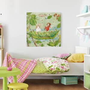 Tableau déco La fée des fraises IV Toile / Épicéa massif - Multicolore - 70 x 70 cm