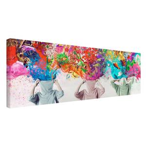 Tableau déco Brain Explosions II Toile / Épicéa massif - Multicolore - 120 x 40 cm